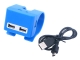 4 Port 2.0 External USB Clip-On Hub for PC Mac-Blue